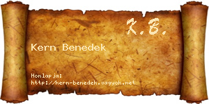 Kern Benedek névjegykártya
