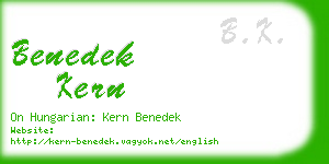 benedek kern business card
